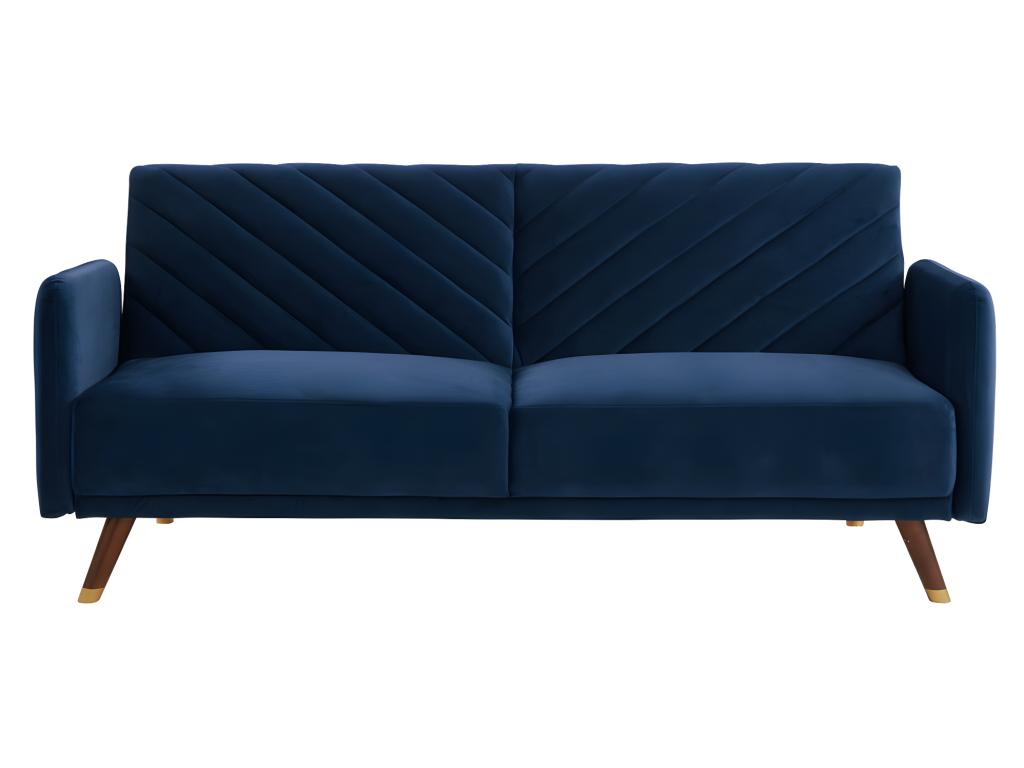 Divano letto trasformabile in velluto blu