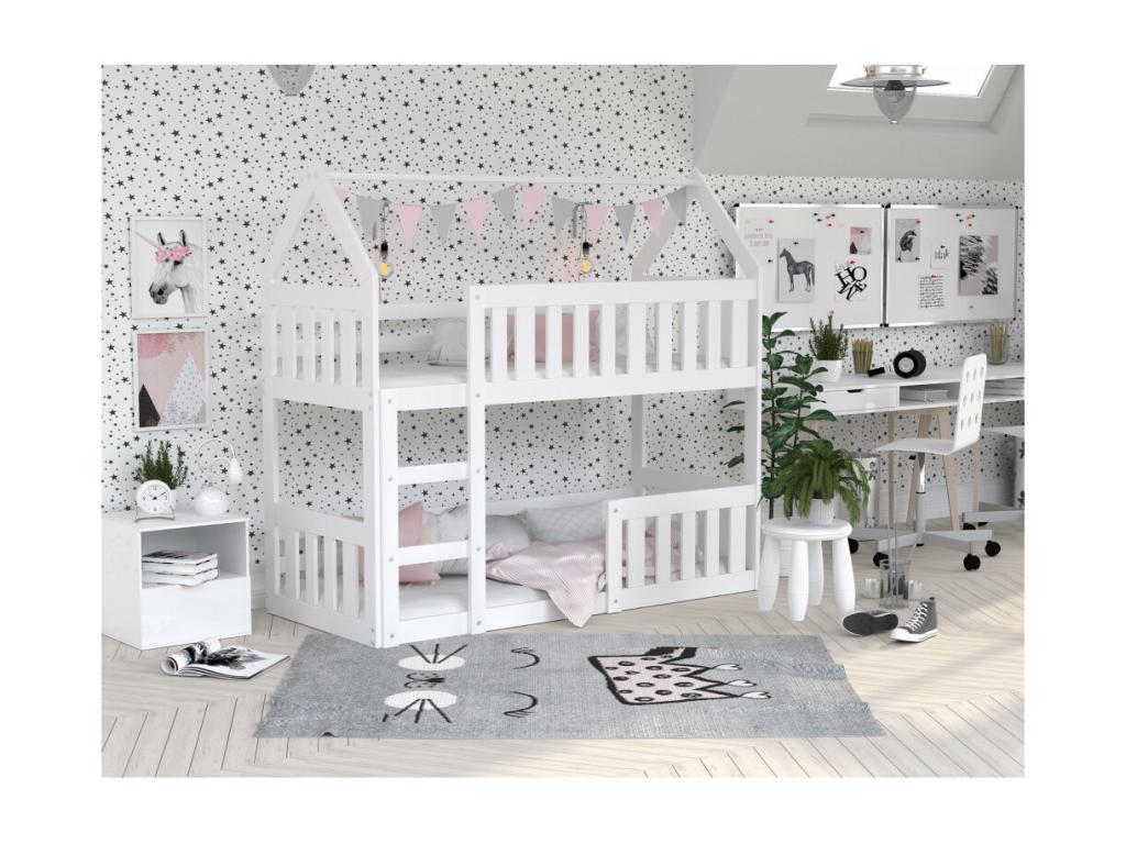 Struttura per letto a castello bianca, 80 x 160 cm