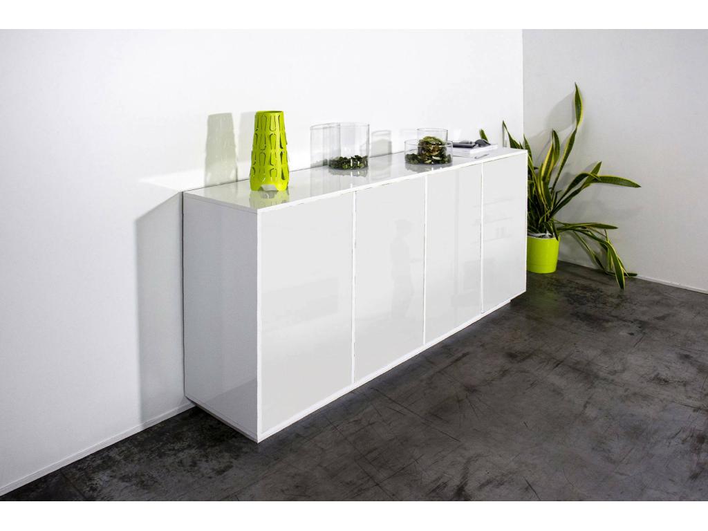 Credenza bianca a 4 ante