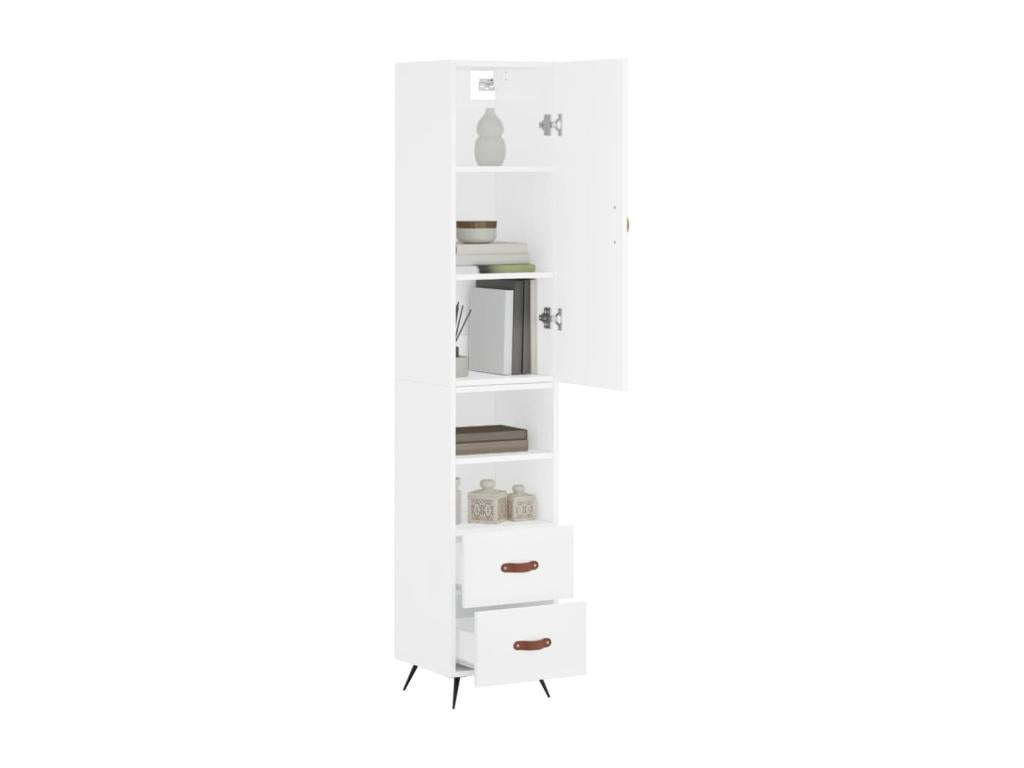 Credenza in legno ingegnerizzato bianco, 34,5 x 34 x 180 cm