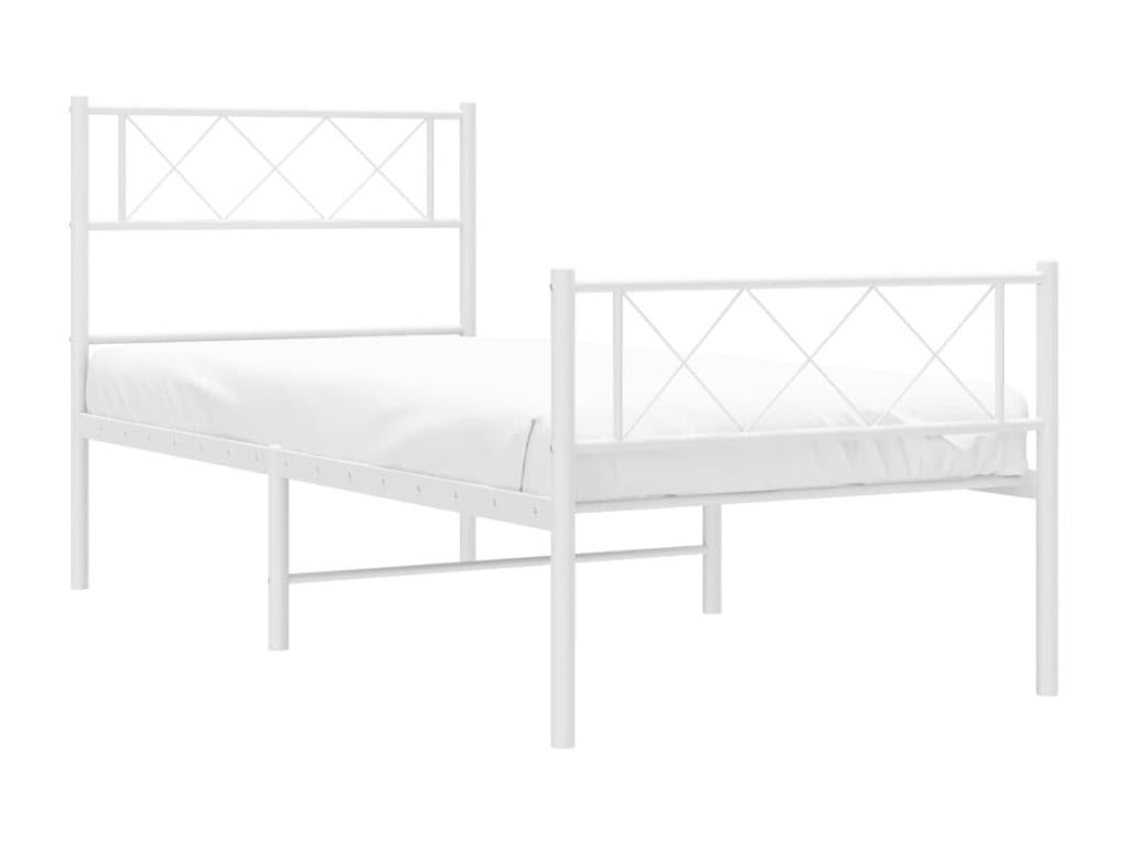 Struttura letto in metallo bianco, 75 x 190 cm