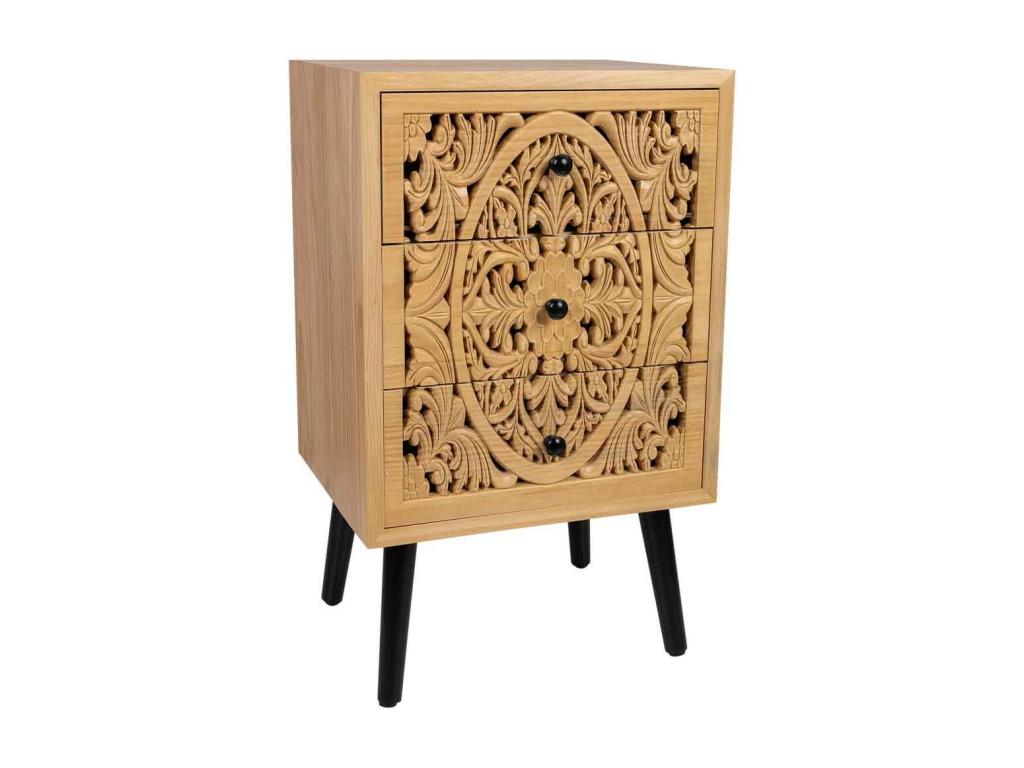 Tavolino laterale marrone, 42 x 36,5 x 71 cm