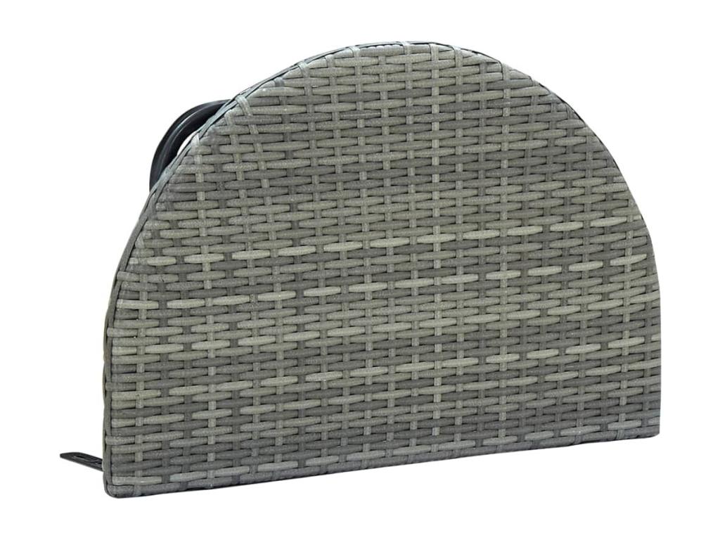 Tavolo in vimini intrecciato in resina grigia, 60 x 60 x 40 cm