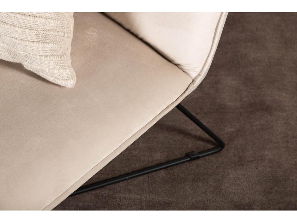 Struttura del letto in velluto beige