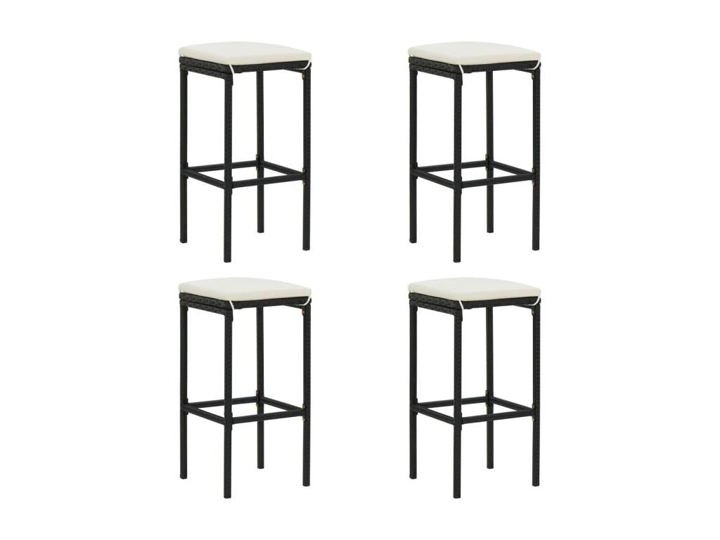 Set di mobili da esterno in vimini intrecciato in resina nera