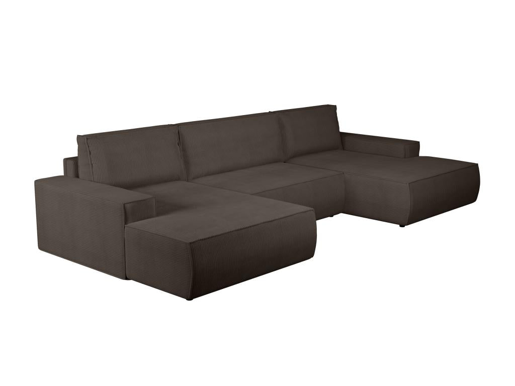 Divano letto trasformabile in velluto marrone