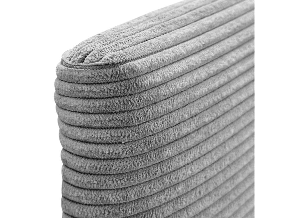 Struttura letto in velluto grigio, 135 x 140 x 120 cm