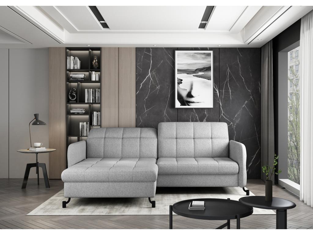 Divano letto convertibile in tessuto grigio