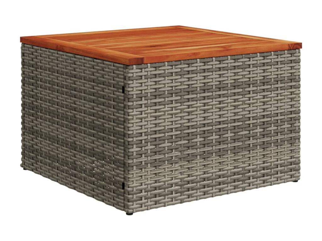 Set di mobili da esterno in vimini intrecciato in resina grigia