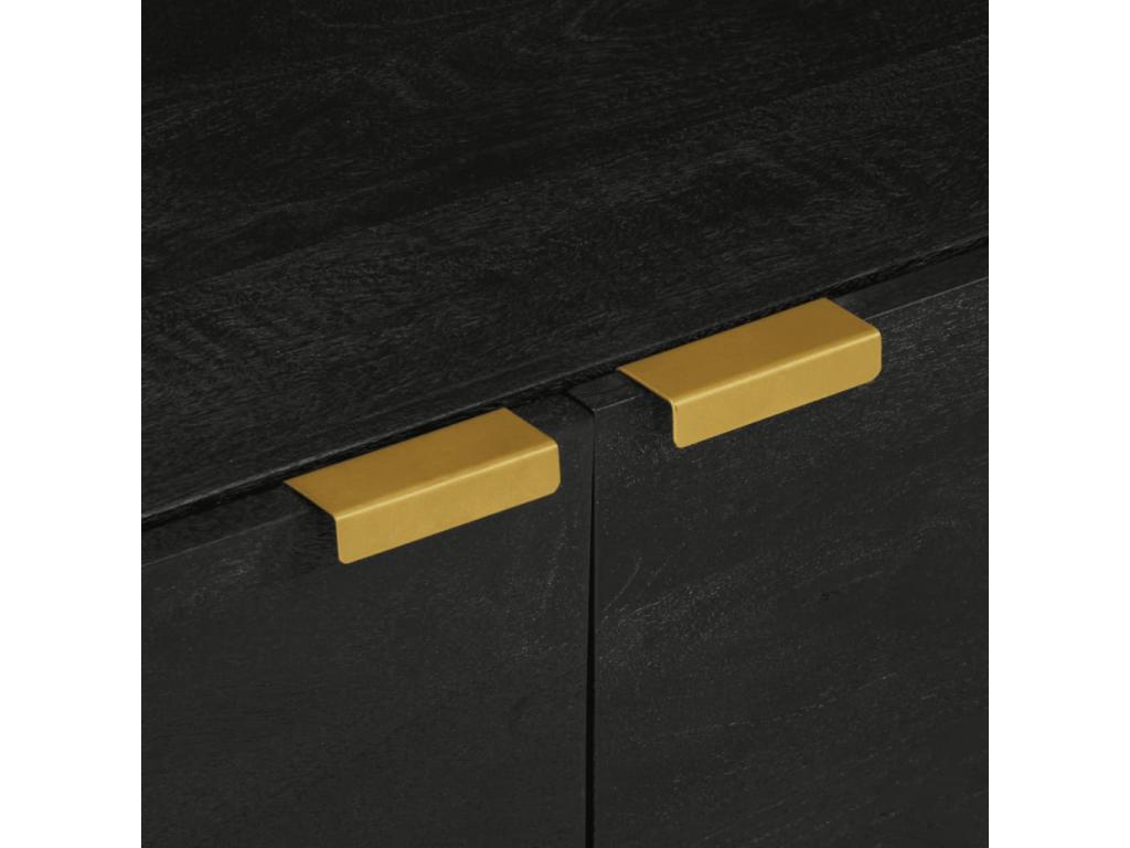 Tavolino da caffè in legno ingegnerizzato nero, 80 x 50 x 40 cm