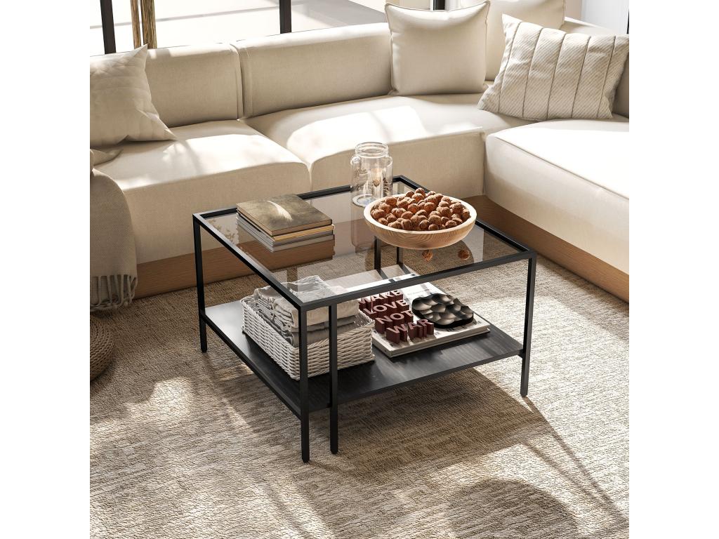 Tavolino da caffè in vetro nero