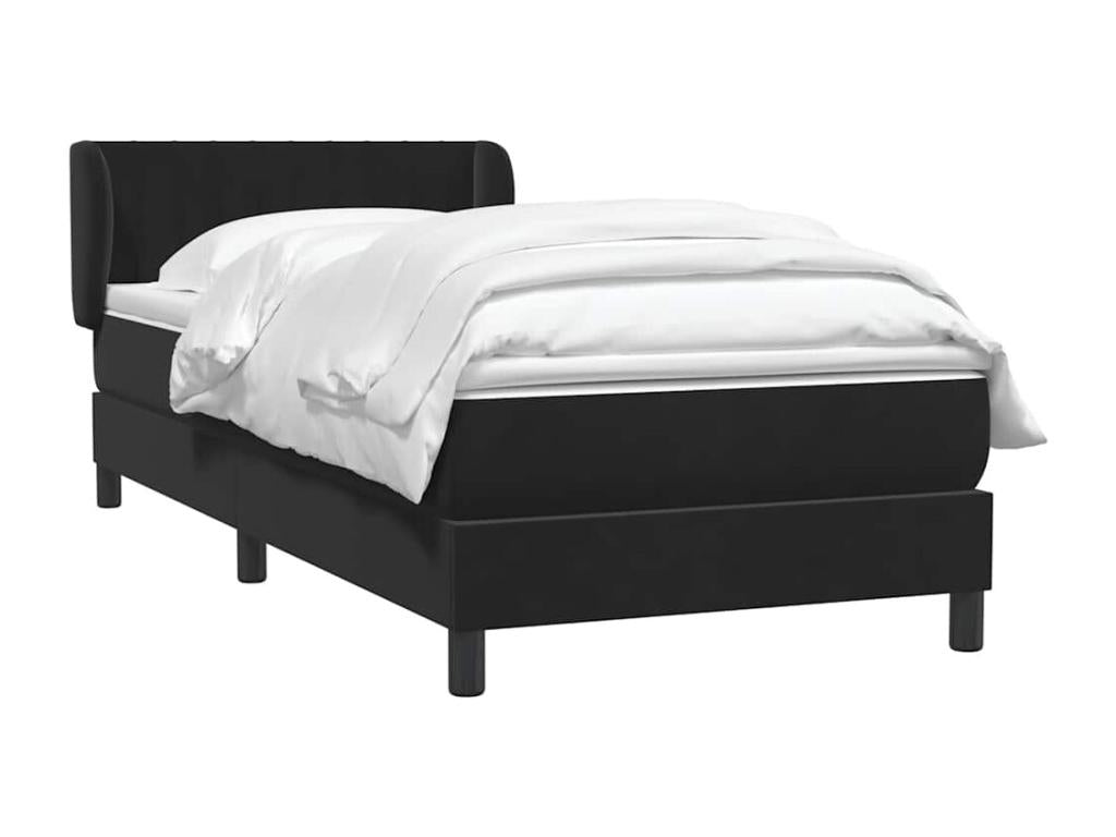 Struttura letto in velluto nero, 80 x 210 cm