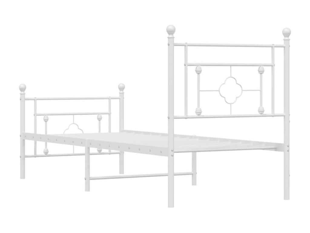 Struttura letto in metallo bianco, 75 x 190 cm