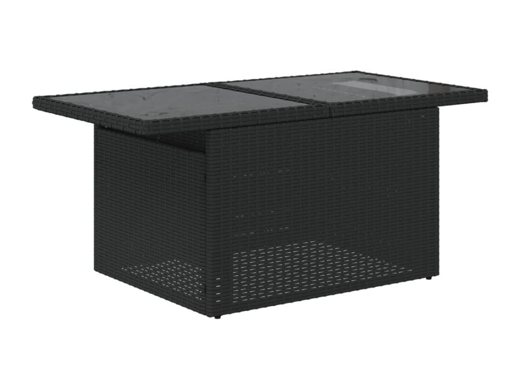 Set di mobili da esterno in vimini intrecciato in resina nera