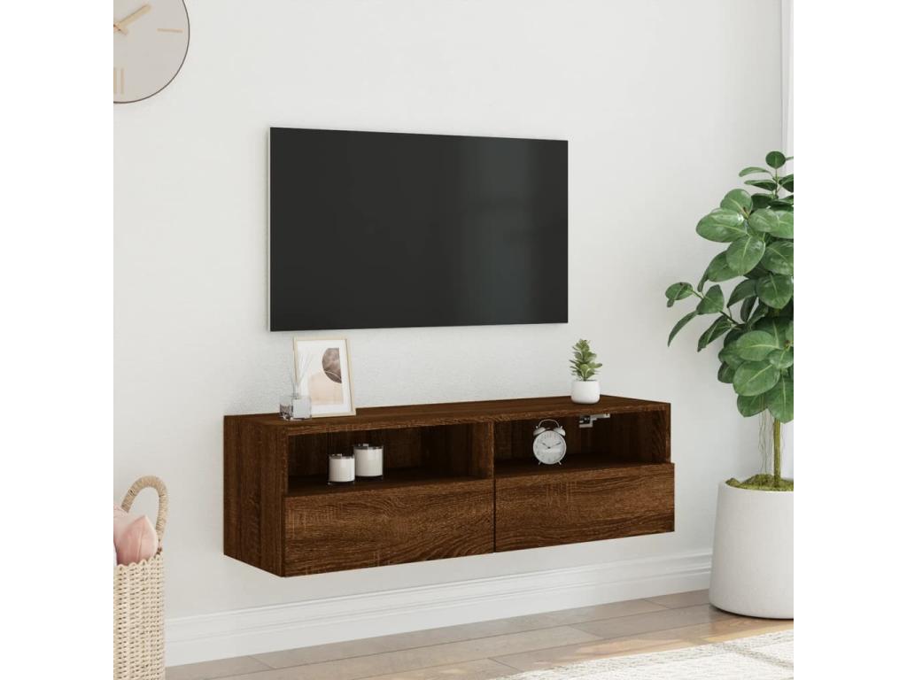 Mobile TV in legno ingegnerizzato marrone, 100 x 30 x 30 cm