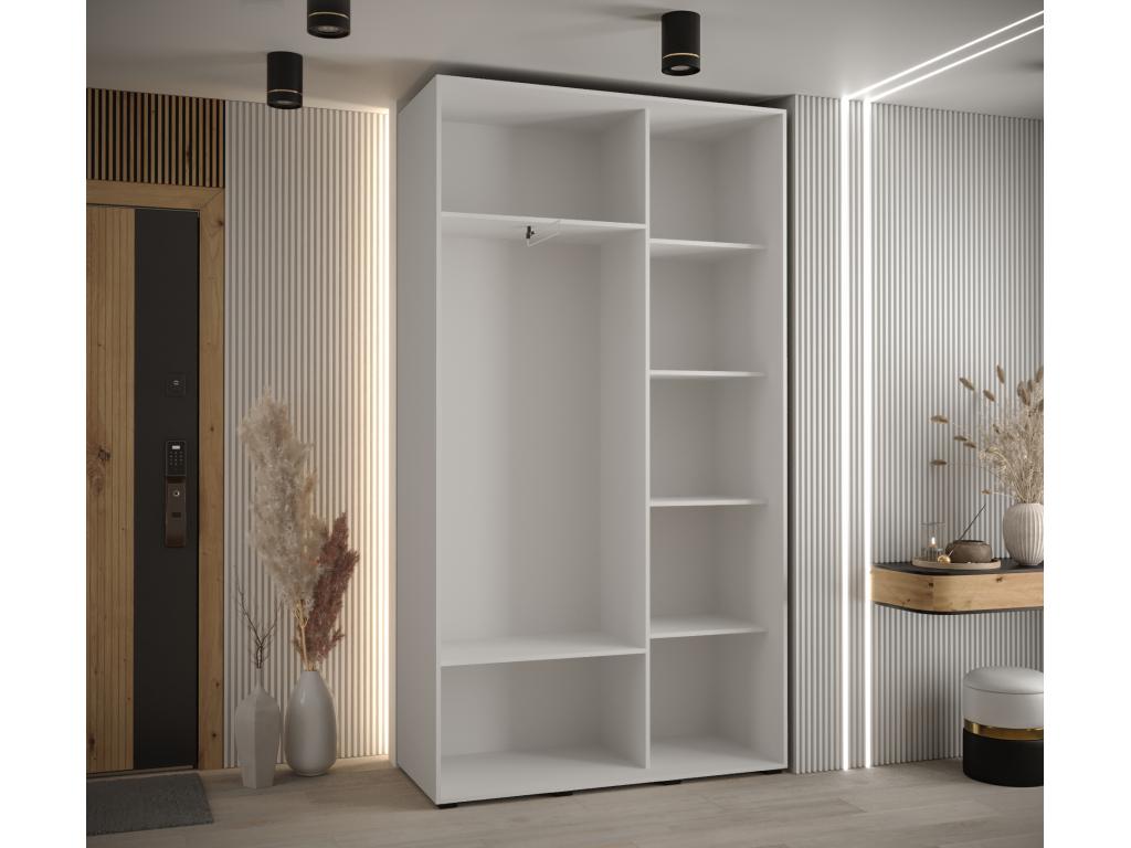 Armadio bianco a 2 ante, 130 x 45 x 235,2 cm