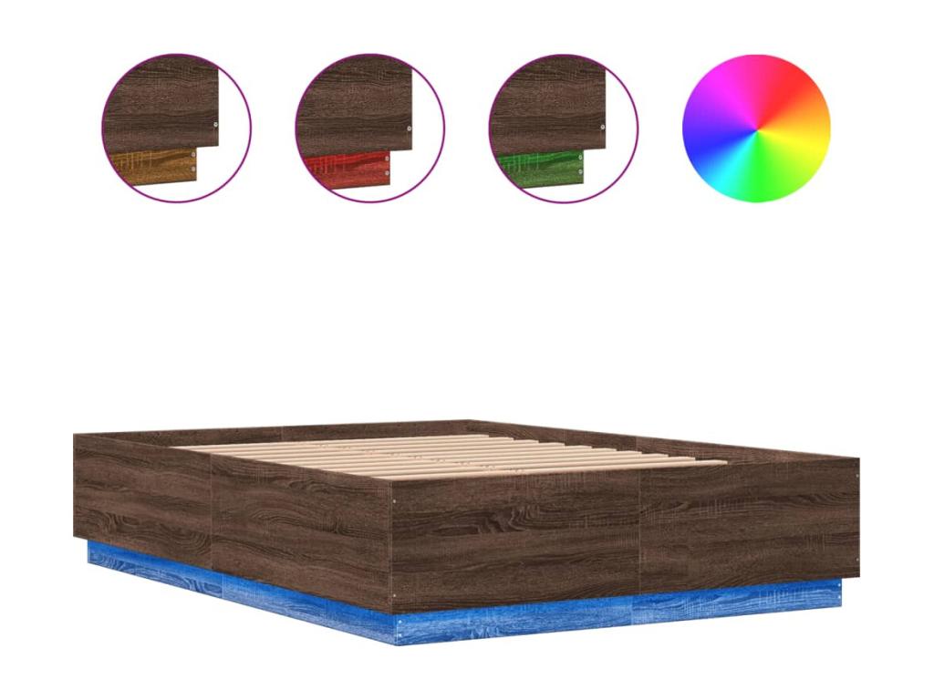 Struttura letto marrone, 140 x 200 cm