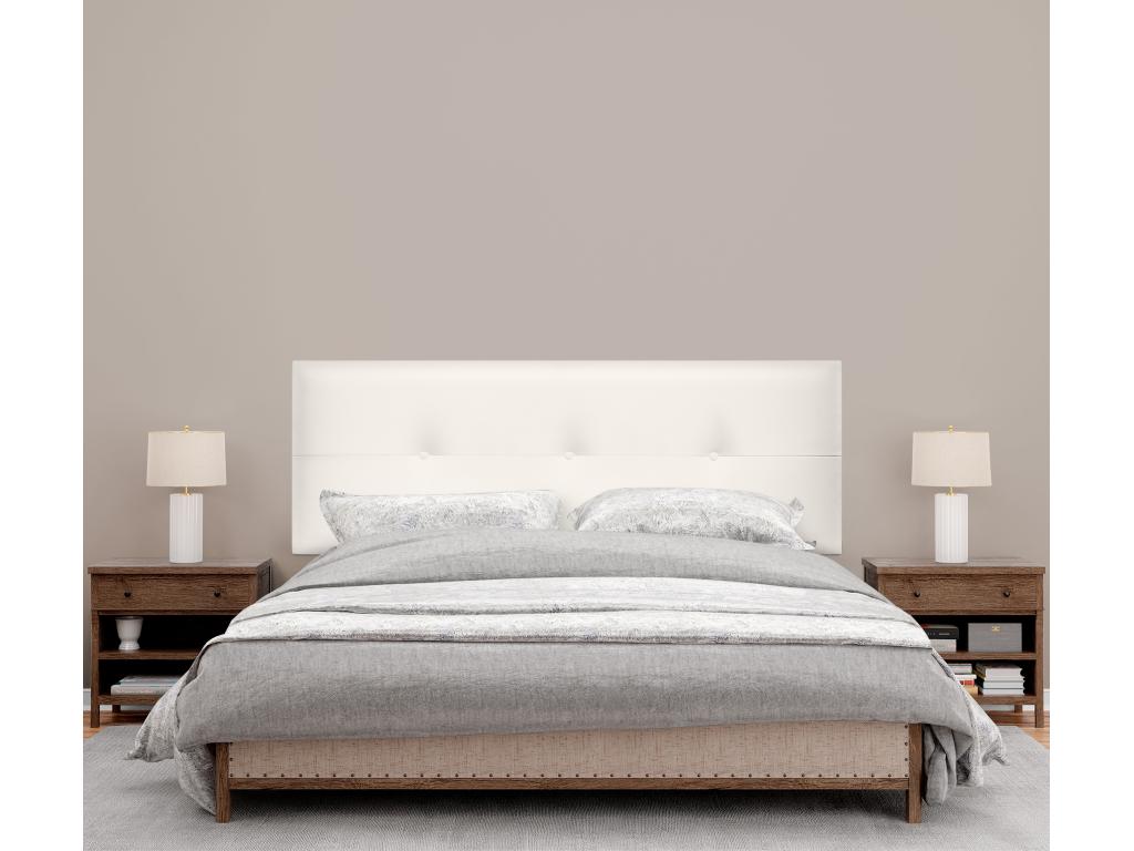 Struttura letto in similpelle bianca, 150 x 105 cm