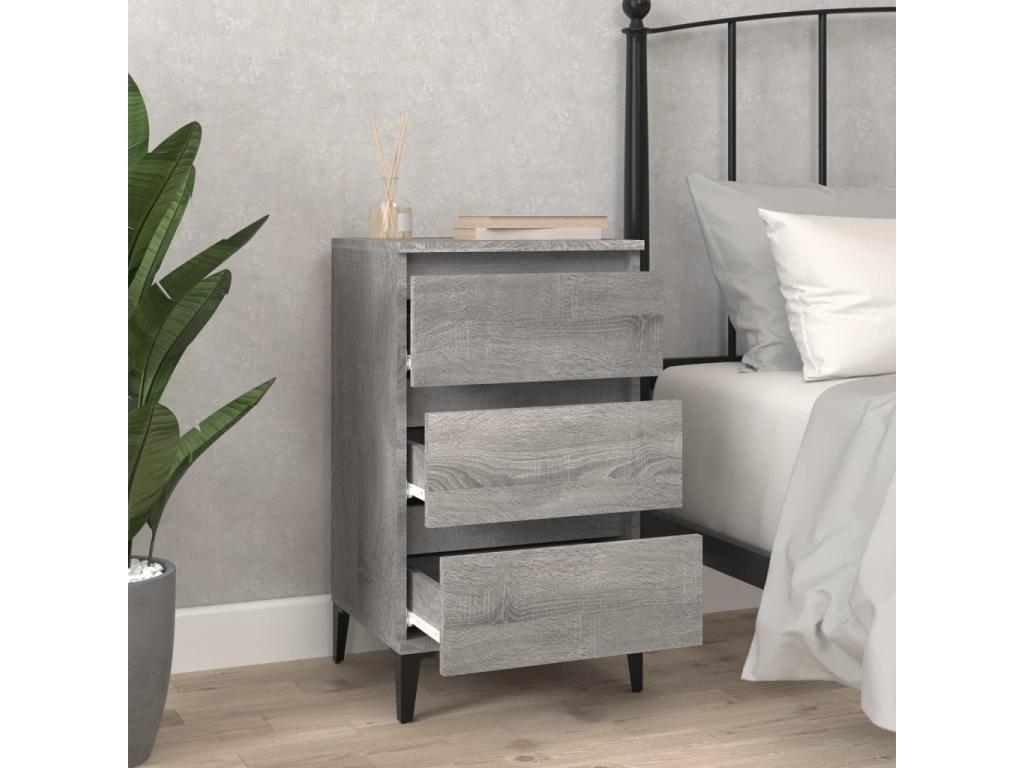 Tavolo in legno ingegnerizzato grigio, 40 x 35 x 70 cm