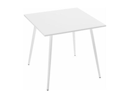 Tavolo da pranzo in metallo bianco, 80 x 80 cm