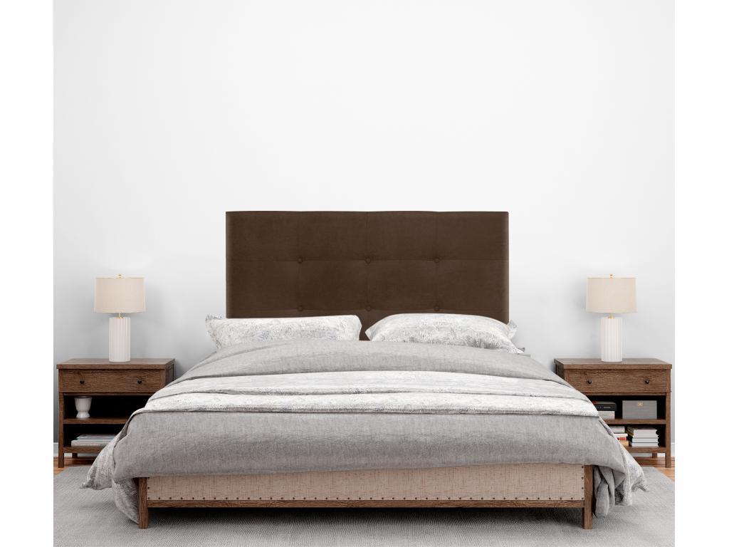 Struttura letto in tessuto marrone, 105 x 115 cm