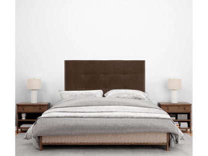 Struttura letto in tessuto marrone, 105 x 115 cm