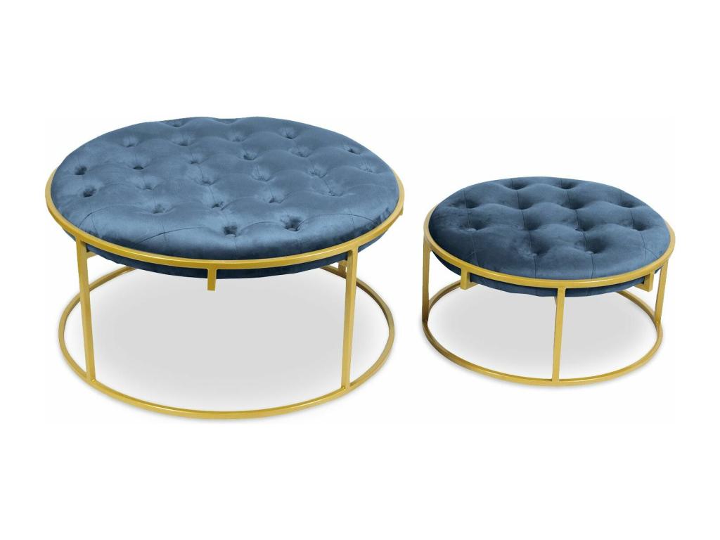 Pouf in velluto blu
