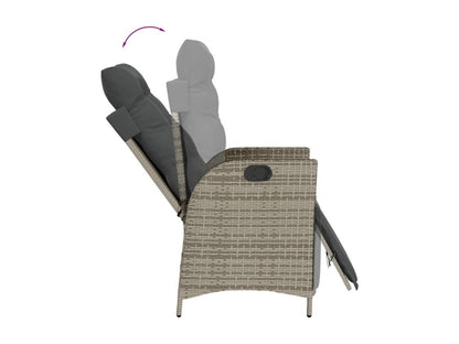 Set di mobili da esterno in vimini intrecciato in resina grigia