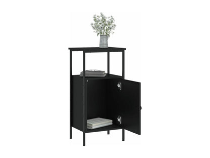 Tavolo in legno ingegnerizzato nero, 41 x 31 x 80 cm