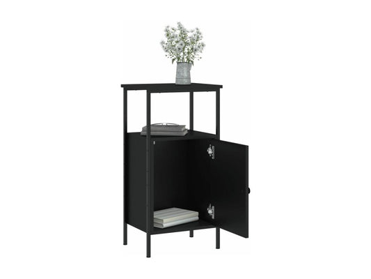 Tavolo in legno ingegnerizzato nero, 41 x 31 x 80 cm