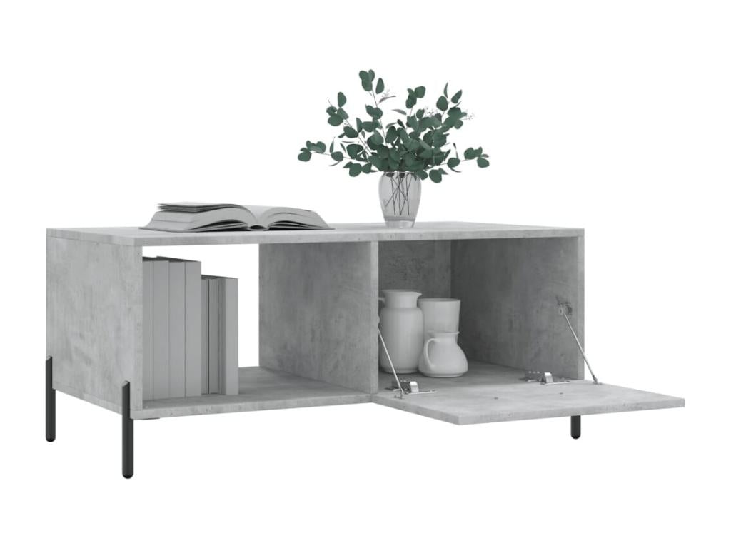 Tavolino da caffè in legno ingegnerizzato grigio, 90 x 50 x 40 cm