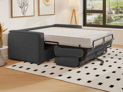 Divano letto trasformabile in velluto grigio antracite