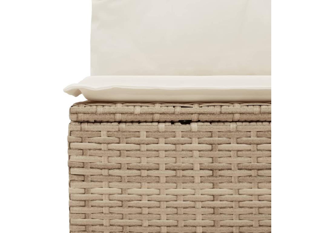 Set di mobili da esterno in vimini intrecciato in resina beige