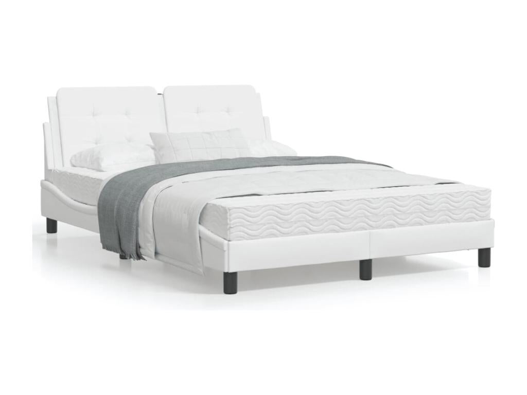 Struttura letto in similpelle bianca, 120 x 200 cm