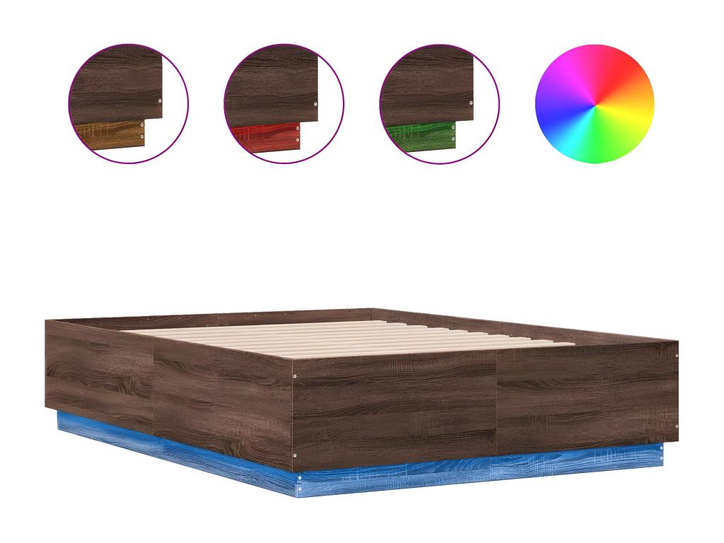 Struttura letto marrone, 140 x 190 cm