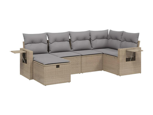 Set di mobili da esterno in vimini intrecciato in resina beige