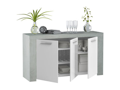 Credenza bianca a 3 ante, 80 x 144 x 42 cm
