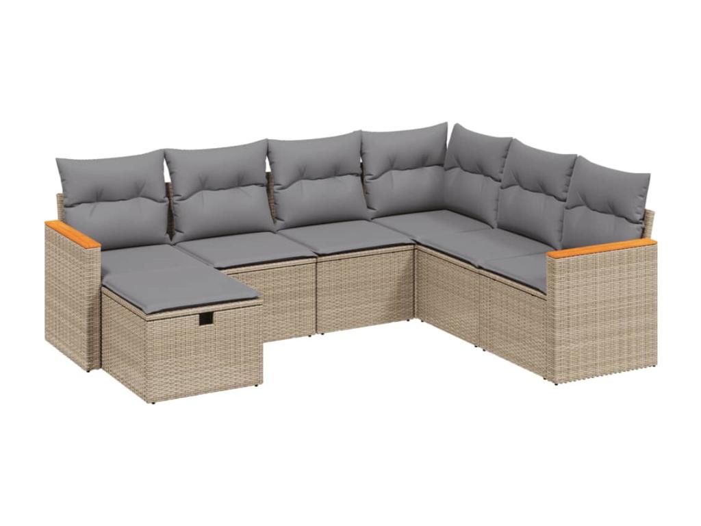 Set di mobili da esterno in vimini intrecciato in resina beige