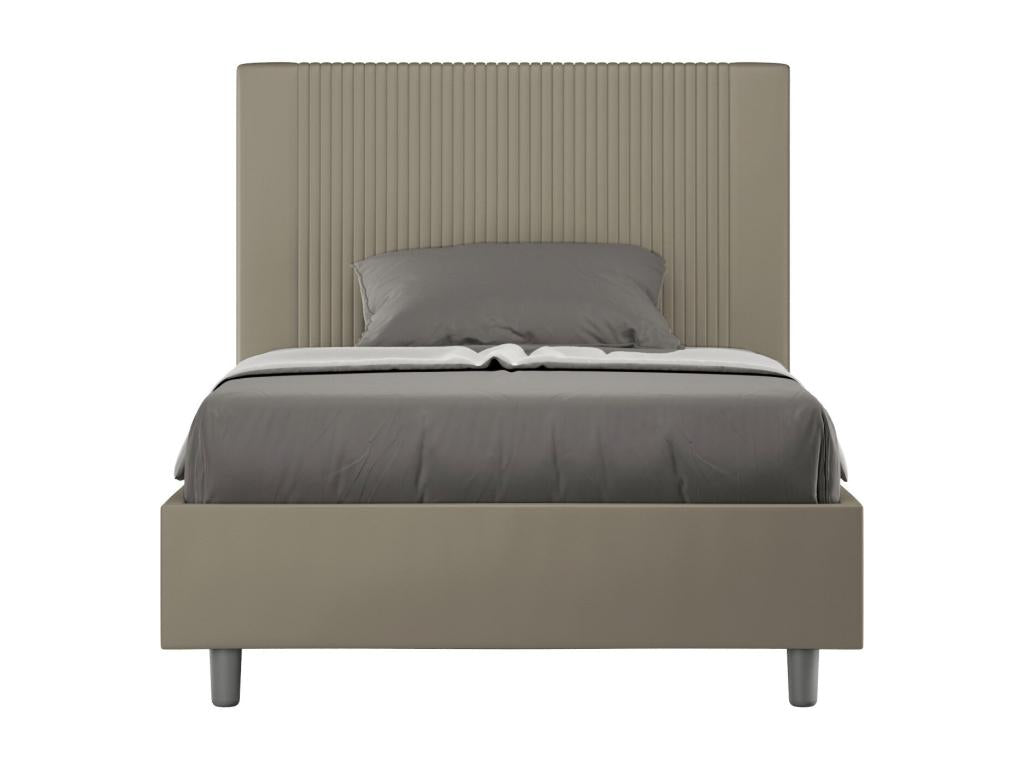 Struttura letto in similpelle marrone, 140 x 190 cm
