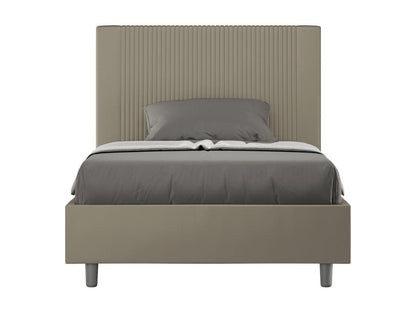 Struttura letto in similpelle marrone, 140 x 190 cm