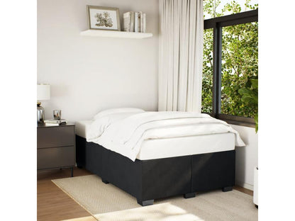 Struttura letto in velluto nero, 120 x 190 cm