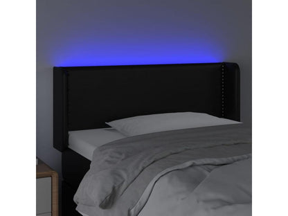 Struttura letto in similpelle nera, 93 x 16 x 78 cm