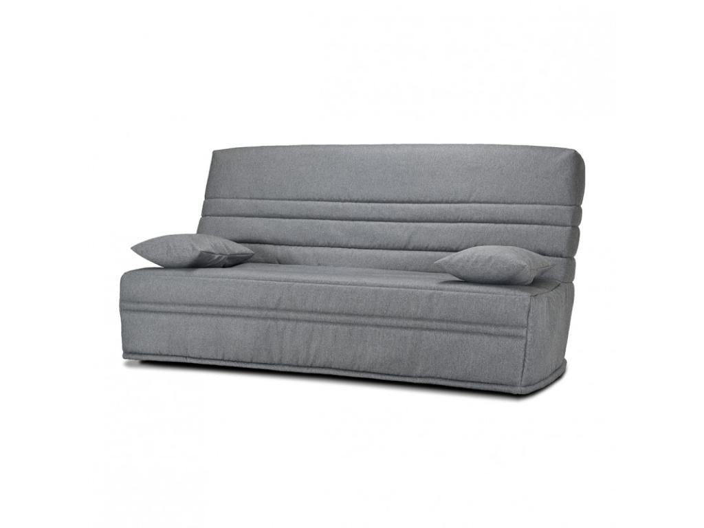 Divano letto trasformabile in tessuto grigio, 130 x 190 cm