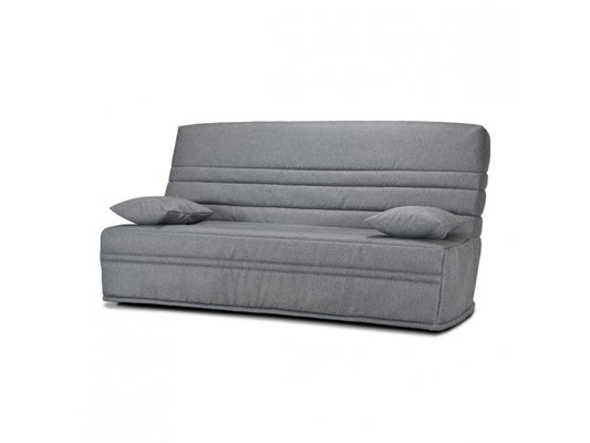 Divano letto trasformabile in tessuto grigio, 130 x 190 cm