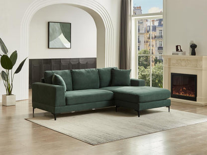 Divano in tessuto verde