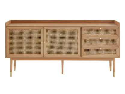 Credenza naturale a 2 ante e 3 cassetti