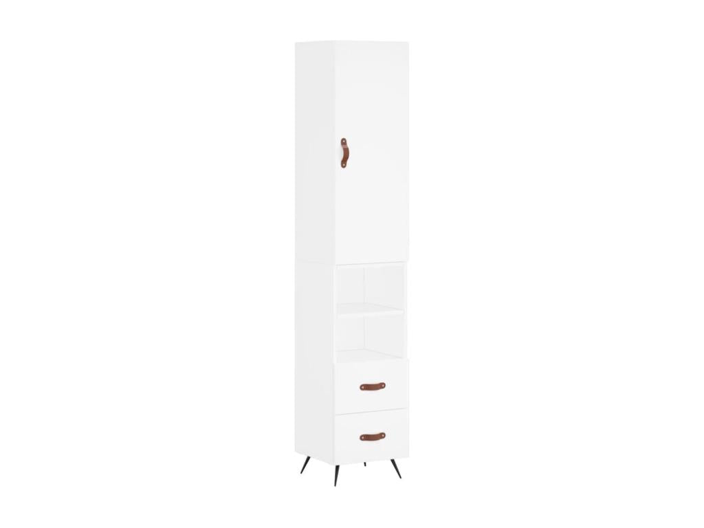 Credenza in legno ingegnerizzato bianco, 34,5 x 34 x 180 cm