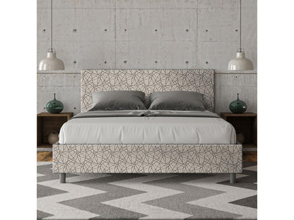 Struttura letto in tessuto grigio, 160 x 210 cm