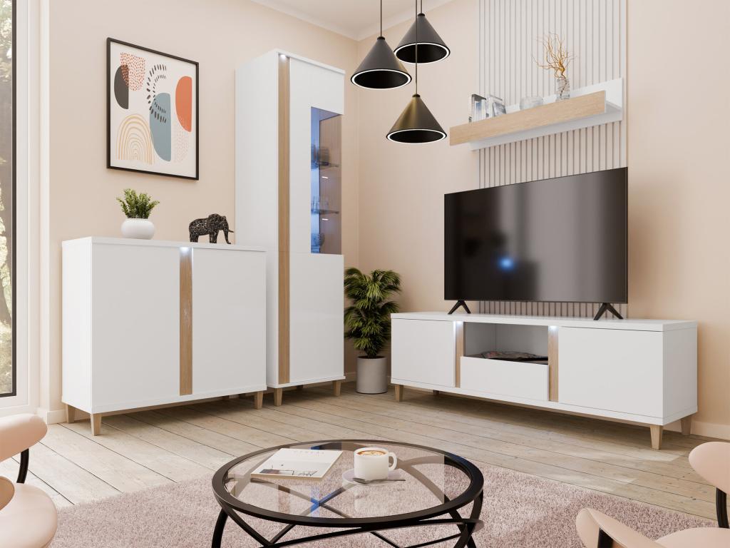 Mobile TV bianco, 150 x 50 cm