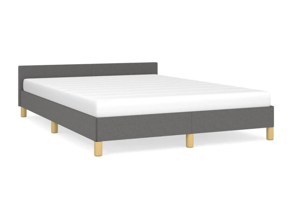Struttura letto in tessuto grigio, 140 x 190 cm